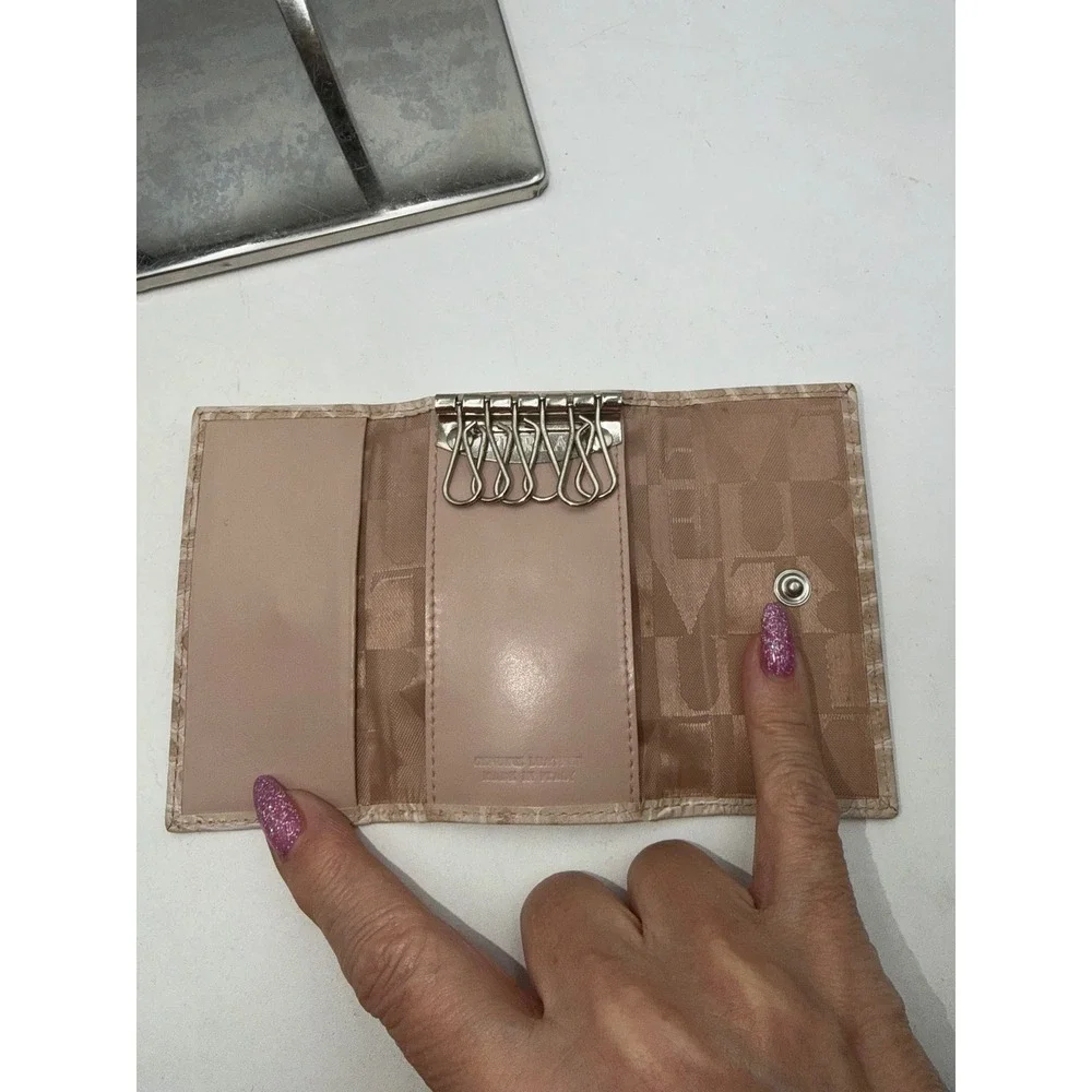 Furla Beige Crocodile Embossed Leather 6 Hook Key Case Wallet Made in Italy